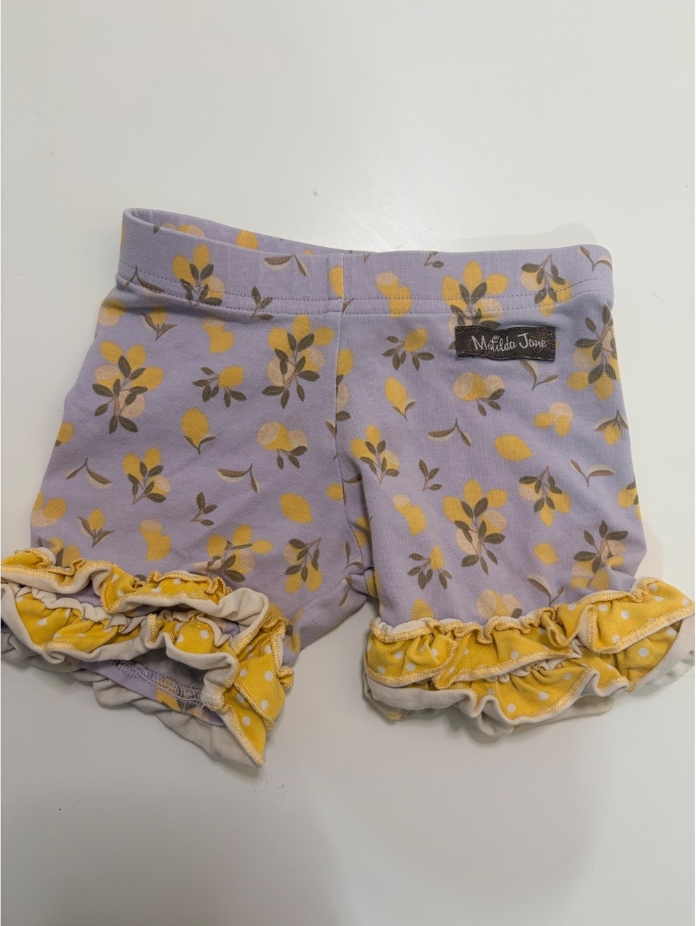 Matilda Jane Lemon Lavender Ruffle Shorts Play Shorts Size 2/4